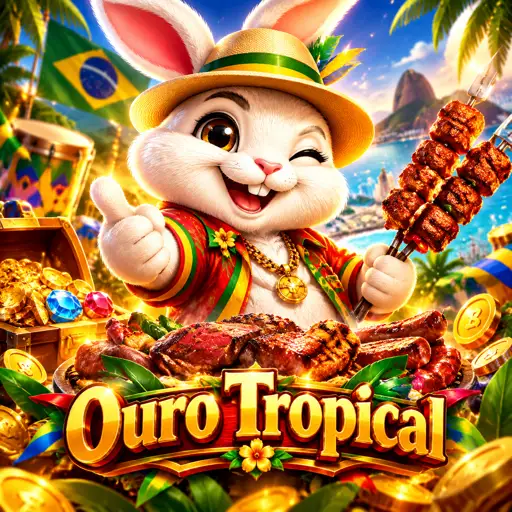 Cartão do caça-níquel Fortune Rabbit com o coelho da sorte