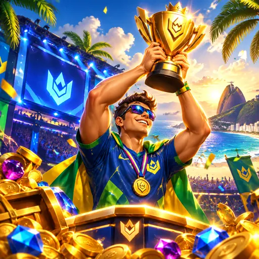 Arena de eSports lotada com palco iluminado durante a final de um campeonato